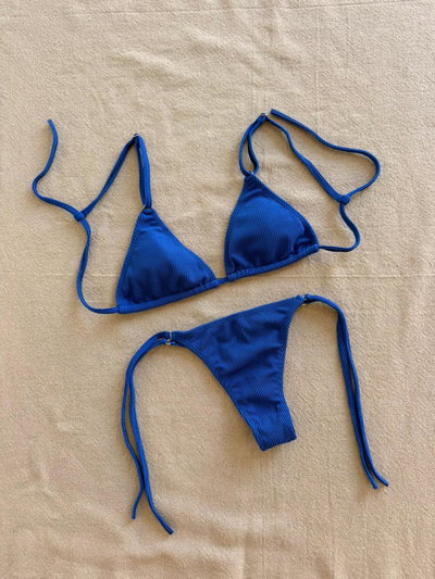 Bikini Luna Texturada Azul
