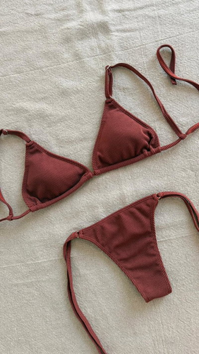 Bikini Luna Texturada Cobre