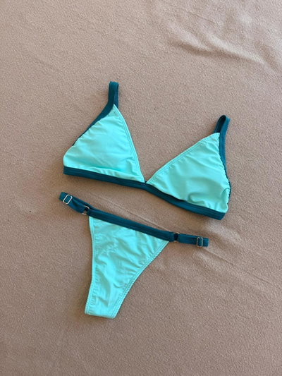 Bikini Ana Aqua borde Verde 