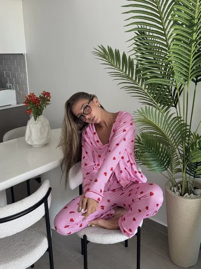 Pijama Camisero Amber Rosa
