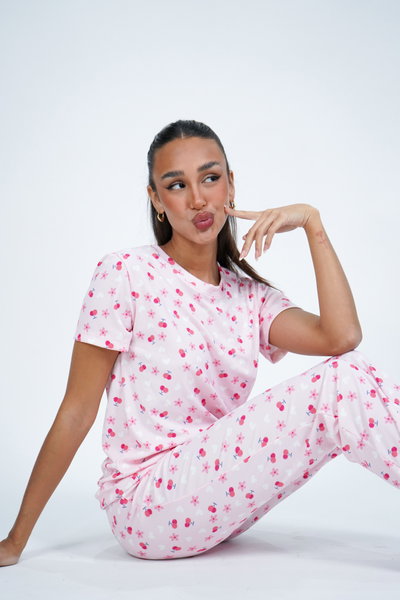 Pijama Morley Rosa y Cerezas