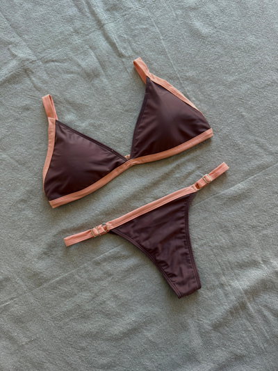 Bikini Ana Chocolate con Salmon