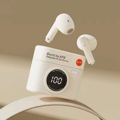 Auriculares Q86 Bluetooth Estuche Retro Cámara LED