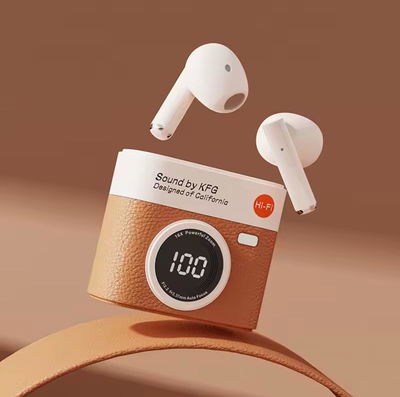 Auriculares Q86 Bluetooth Estuche Retro Cámara LED