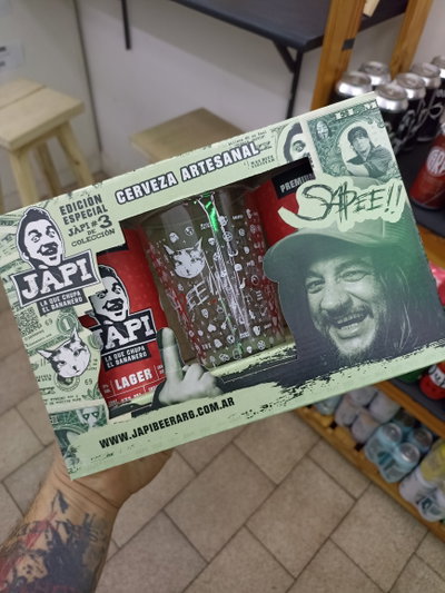 Gift pack cerveza Japi "Vol. #3" (2 Latas + 1 Pinta) el Bananero