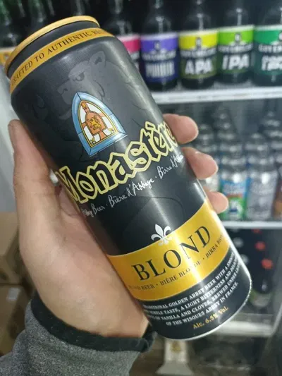 Cerveza Monastere (Francia) lata 500ml.
