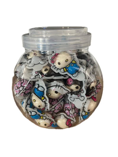 Frasco de gomitas Kuromi y Hello kitty x60u
