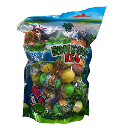 Huevos dinosaurio chicle + juguete + tatuaje x30u