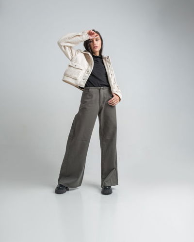 Pantalón Jean Recto Sabrina Verde Rigido