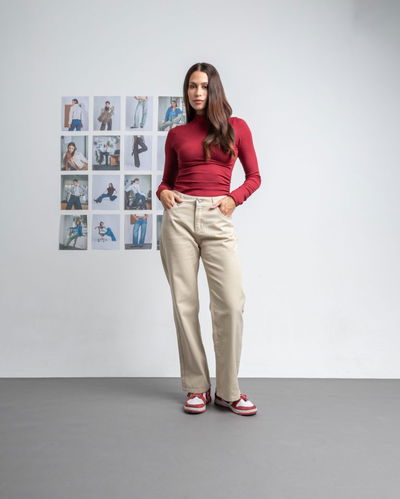 Pantalón Jean Recto Natalia Natural Rigido