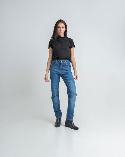 Pantalón Jean Confort Aretha 2 Azul Elastizado 