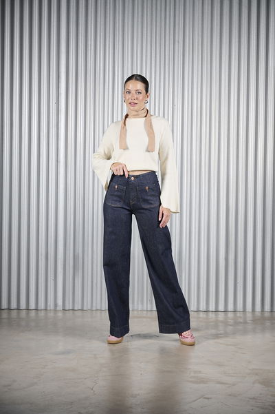 ART. 318 | WIDE LEG AZUL BOLSILLO VISTA ELASTIZADO