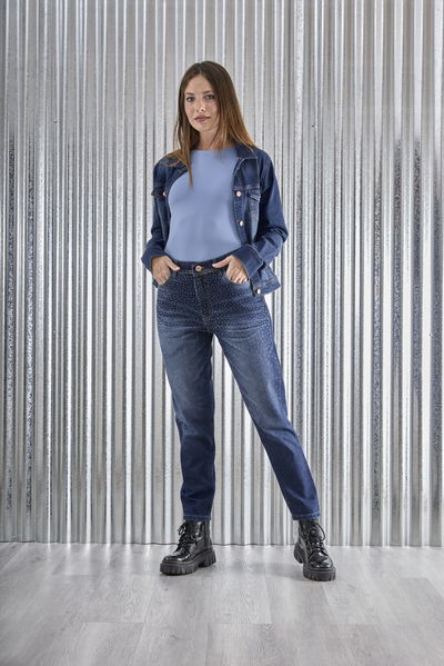ART. 388 | MOM CLÁSICO AZUL CON STRASS TRANSPARENTE RÍGIDO