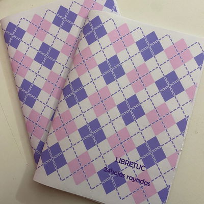 Cuaderno A5 Lila y rosa de 24 hojas rayadas