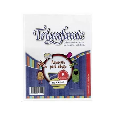 Repuesto Triunfante para Dibujo N3/8 hojas blancas