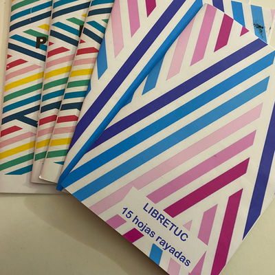 Cuaderno A5 Lineas colores 15 hojas rayadas