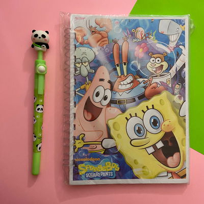 Cuaderno A5 Tapas Flexibles 50 hojas lisas - Bob Esponja