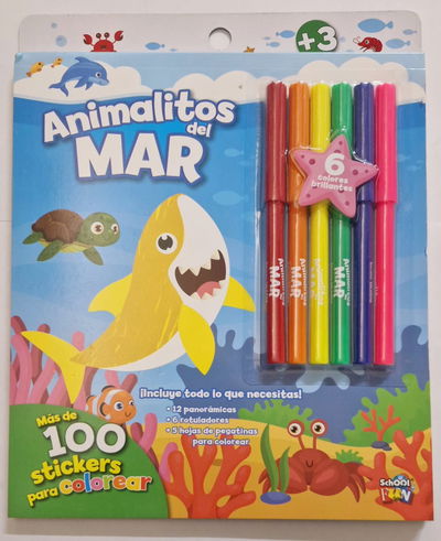 ANIMALITOS DEL MAR - MAS DE 100 STICKERS PARA COLOREAR
