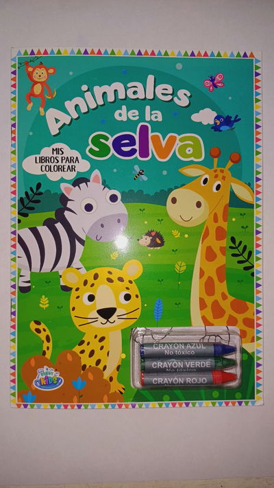 MIS LIBROS PARA COLOREAR CON 3 CRAYONES. ANIMALES DE LA SELV
