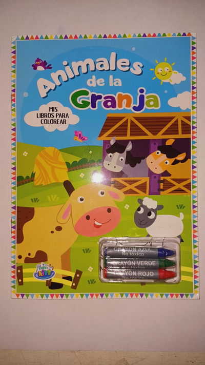 MIS LIBROS PARA COLOREAR CON 3 CRAYONES ANIMALES DE LA GRANJA