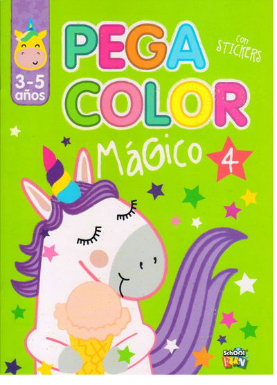 PEGA COLOR MAGICO 4 UNICORNIOS  - CON STICKERS