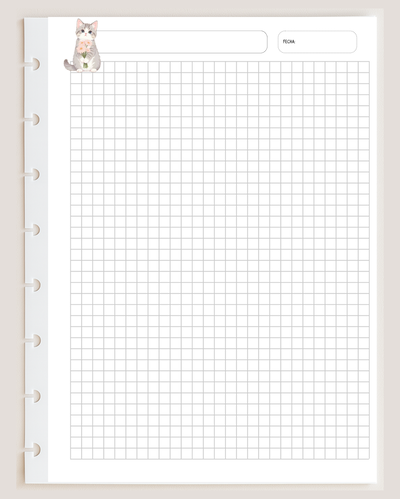 Repuesto Hojas Cuadriculadas - GATITO FLORES