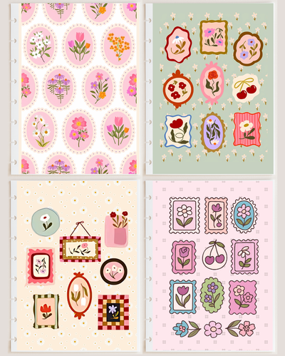 Pack x4 Separadores/Carátulas -Flores 1