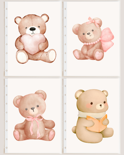 Pack x4 Separadores/Carátulas -Ositos