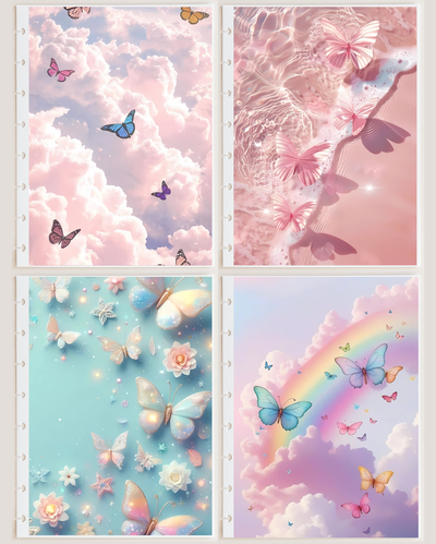 Pack x4 Separadores/Carátulas -Mariposas