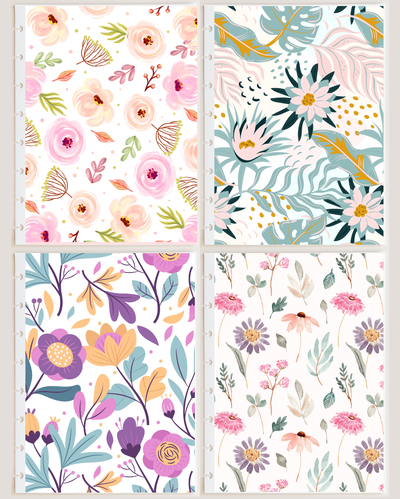 Pack x4 Separadores/Carátulas -Flores 2
