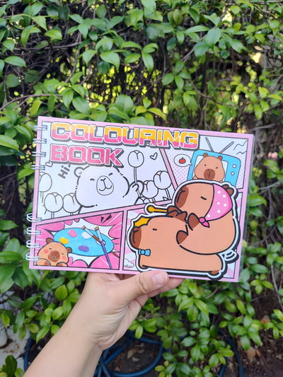 Libro colorear infantil - Capibara rosa