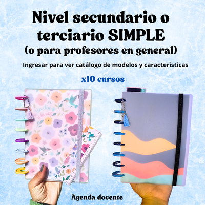 Agenda docente - NIVEL SECUNDARIO SIMPLE X10 cursos 