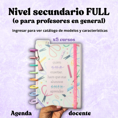 Agenda docente - NIVEL SECUNDARIO FULL X5 cursos 