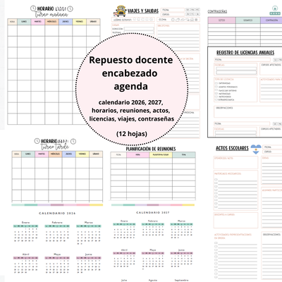 Repuesto docente - Encabezado agenda 