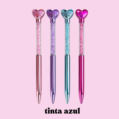 Lapicera Birome diamante corazón (azul) 