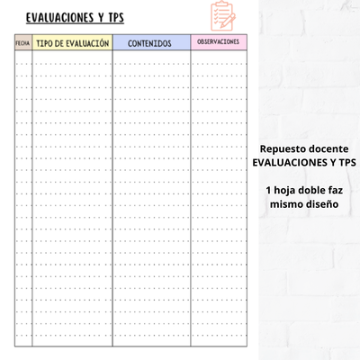 Repuesto Docente - Evaluaciones y tp
