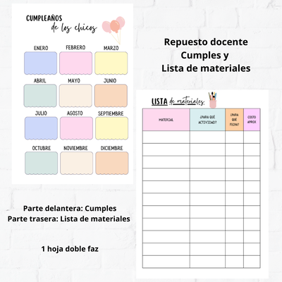 Repuesto Docente - cumples x1 