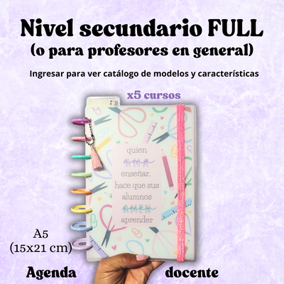 Agenda docente A5 - NIVEL SECUNDARIO FULL X5 cursos 