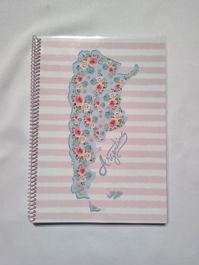 Cuaderno A4 espiralado rayado - Argentina rosa