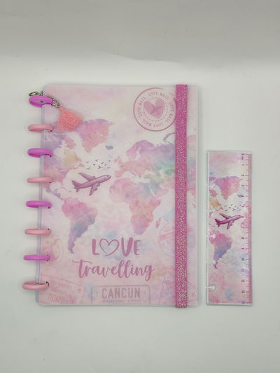 Cuaderno A5 -Viajes rosa (15x21 cm) 