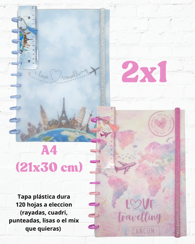 Combo 2x1 Cuadernos A4 - Viajes  