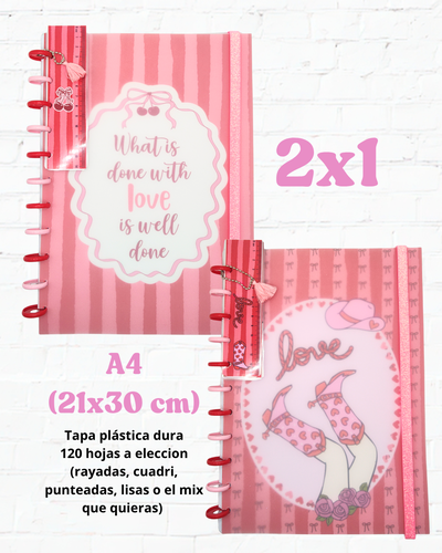 Combo 2x1 Cuadernos A4 - Cowgirl love 