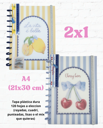 Combo 2x1 Cuadernos A4 - Limones cherry