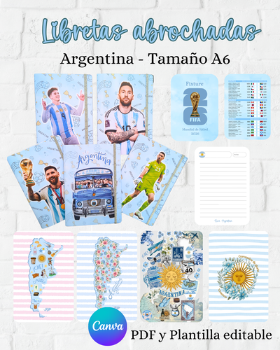 PDF - Libreta abrochada A6 Argentina (archivo digital)