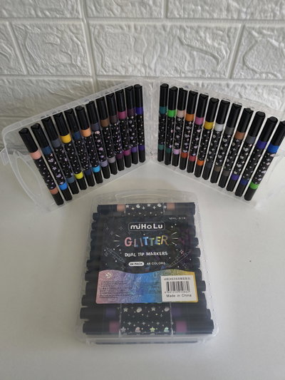 Marcadores Glitter x24 dobles (48 colores)