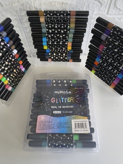 Marcadores Glitter x36 dobles (72 colores)
