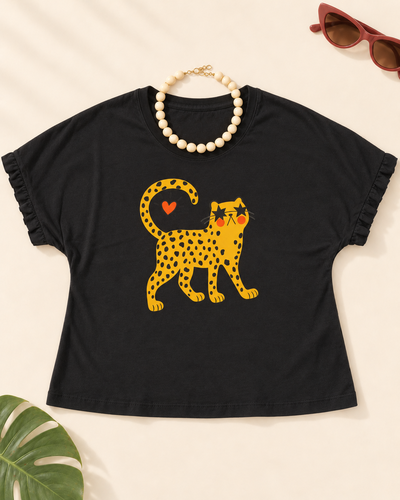 Remera voladito - Leopardo 