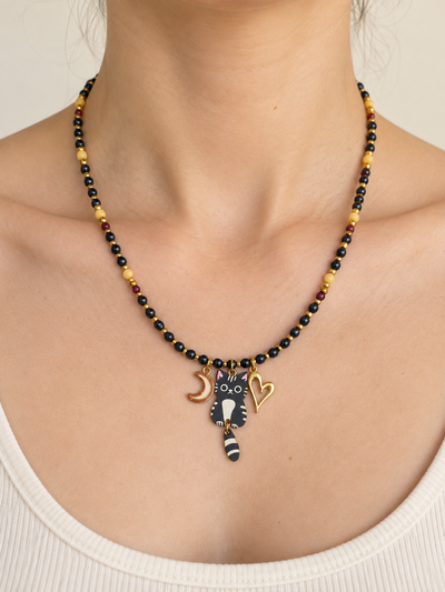 Collar Gatito móvil negro 