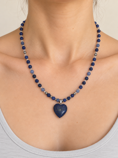 Collar lapislazuli corazón 