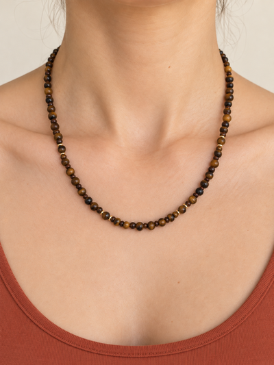 Collar piedras naturales ojo de tigre 